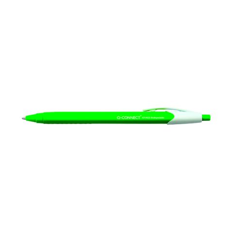 Q-Connect Biodegradable Ball Point Pen Rtract Blu (12 Pack) KF15625