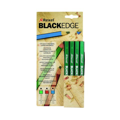 Derwent Blackedge Carpenters Pencils Hard (12 Pack) 34332