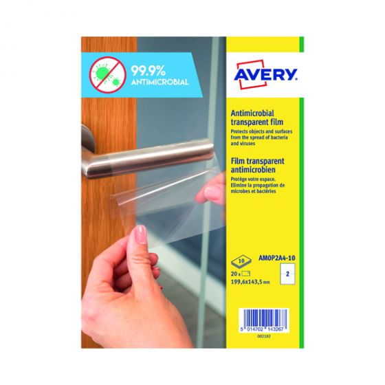 Avery Permanent A4 Antimicrobial Film Labels (20 Pack) AMOP2A4-10