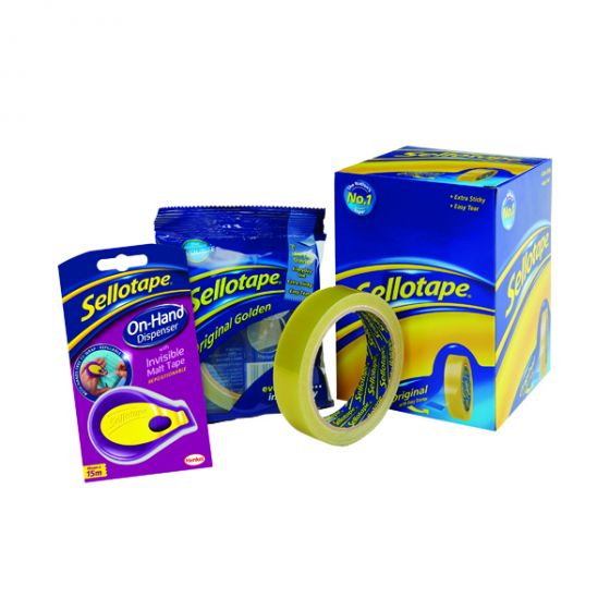 Sellotape Golden Tape 24mmx66m FOC Dispenser (6 Pack) HK810869